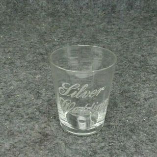 Silver Wedding Whiskey Pre Prohibition Etched Shot Glass