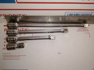 Vintage Snap - On Tools 3/8 " Drive 4 Piece Extension Set 8 ",  6 ",  4 ",  & 1 " Lengths