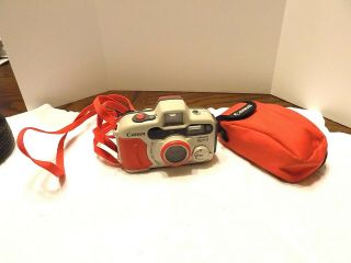 Vintage Canon Sure Shot Wp - 1 Waterproof Film Camera With Case