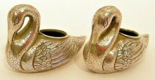 A Chinese Export Silver Salts In The Form Of Swans,  China