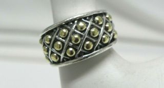 Vintage Caviar Signed 18k Yellow Gold & Sterling Silver 925 Ring Sz 7.  5 13.  9g