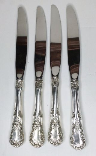 4 Gorham Buttercup Sterling 9 1/8” Modern Hollow Place Size Dinner Knives