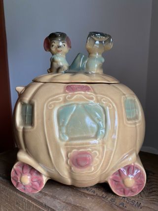 Vintage Brush Mccoy Cinderella Coach Pumpkin Cookie Jar Marked W32