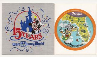 Walt Disney World - 15 Year Celebration Foil Sticker,  Bonus Sticker