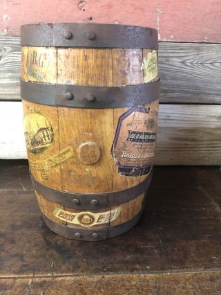 Vintage Mini Wood Whiskey - Beer - Wine - Powder Keg (prohibition Era)