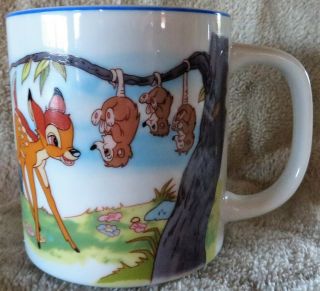 Vintage Bambi Porcelain 10 Oz.  Coffee Cup Mug Disneyland Walt Disney World A,