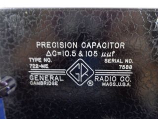 Vintage General Radio Precision Capacitor Type 722 - ME 2