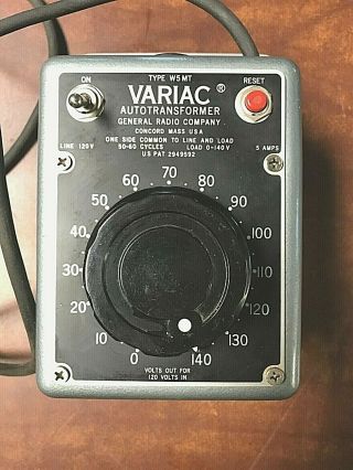 Vintage Variac Autotransformer Type W5mt Variable 115v Line 0 - 140v Load