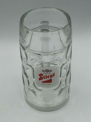 Vintage Salzburger Stiegl Bier Beer Glass Mug Stein 1l 34 Ounces Steigl Stien