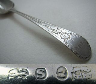 Antique Georgian 1793 George Iii Sterling Silver English Bright - Cut Tea Spoon Th