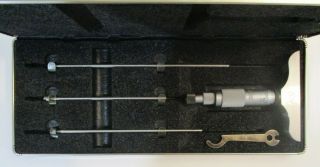 Vintage Starrett No.  445 Depth Gage Micrometer 0 - 3 