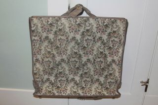 Vintage French Luggage Garment Hanging Tapestry Bag Gray Rose Louis Vuitton