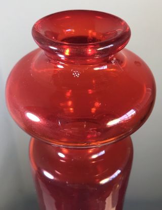 VINTAGE GLASS SEXY BOTTLE GREENWICH FLINT CRAFT ORANGE 3