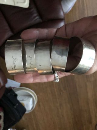 5 Randahl Hand Wrought Sterling Silver Napkin Rings