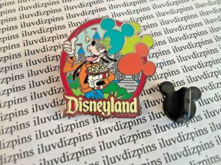 Disneyland Resort Castle And Balloons Goofy Eating Popcorn Disney Pin Goofy Pins