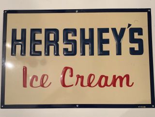 Vintage Hershey’s Ice Cream Sign 21x14in Metal One Sided