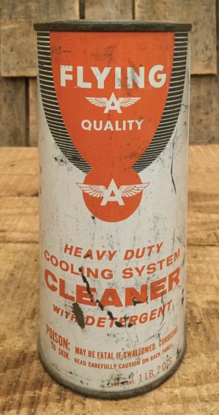 Vintage 2 Oz Flying ‘a’ Cooling System Cleaner Tin Can Gas & Oil Service Station