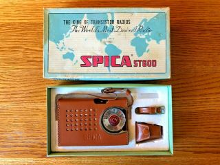 Spica St - 600 Vintage Japanese Transistor Radio With Accessories -