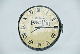 Disney Peter Pan Clock Face Round Makeup Cosmetics Bag/change Clutch Purse