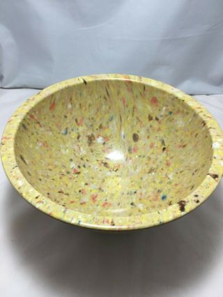 Vintage Texas Ware 125 Tan W/ Multi - Color Confetti Melmac Mixing Bowl 11.  25 "