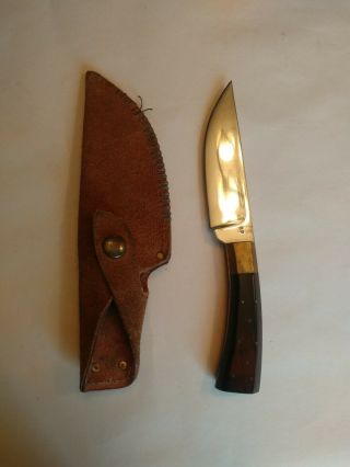 Mp Custom Hand Made Damascus,  Wooden Handle Fixed Blade Knife