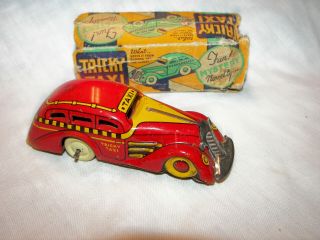 Vintage Marx 1930s Tin Wind Up Mechanical Tricky Taxi Cab Car