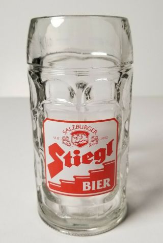 Vintage Salzburger Stiegl Bier Beer Glass Mug Stein