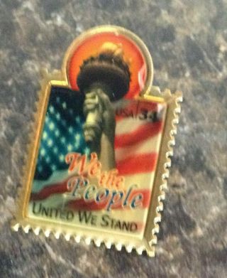 USPS We The people United we stand flag/Statue of Liberty.  34 Pin 3