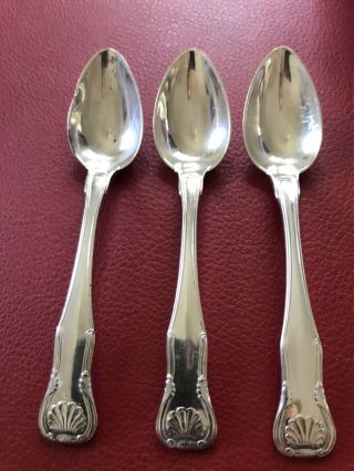 Vtg S.  Kirk & Son Sterling Silver Set Of Three 3 Demi Tasse Spoons Shell Pattern