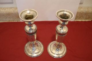 Mueck - Carey Sterling Silver Weighted Candlesticks Candle Holders 8 