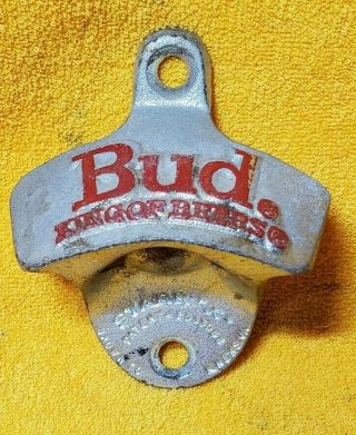 Vintage Bud King Of Beers Starr X Wall Mount Bottle Opener