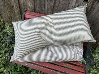 Vintage Heavy & Blue Stripe Ticking Feather Pillows King Size