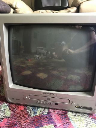 Vtg Magnavox 13 Inch Tv Mwc13d6 Silver With Built - In Dvd Player Retro Gaming Rv