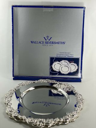 Wallace Silver Plated Chargers Plate Grande Baroque Set Of Four 13 3/4 "