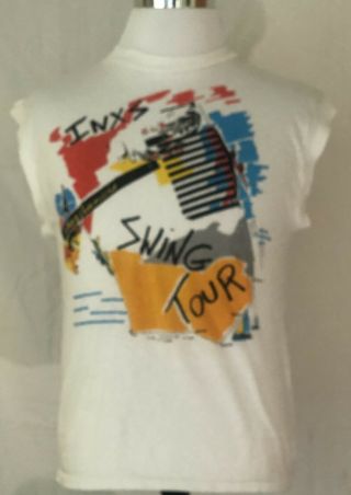 Inxs 1984 Swing Tour White Shirt Vintage Size Large