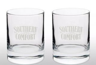 Southern Comfort Tumbler Glass X 2 With Stirrers