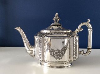 Late 19th Century Silver Plated Teapot By William Briggs & Co C1875