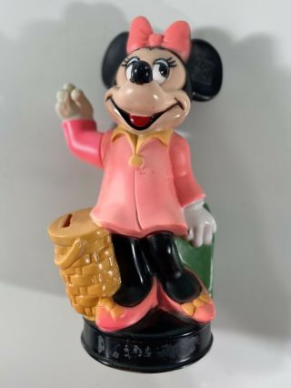 Minnie Mouse Coin Piggy Bank 9 " Tall Walt Disney Productions - Vintage