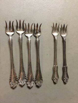 Six Antique Alvin Silver Co.  Sterling Silver Cocktail Forks,  Hallmarked,  116g