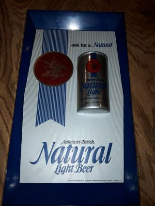 Vintage Anheuser Busch Natural Light Beer Sign With Beer Can