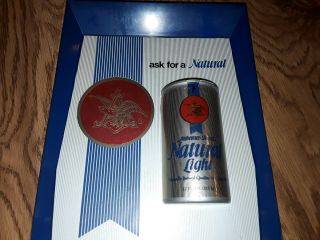 Vintage Anheuser Busch Natural LIght Beer Sign with Beer Can 2