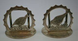 English Sterling Silver Place Card Holders With Birds Hallmarked 1985