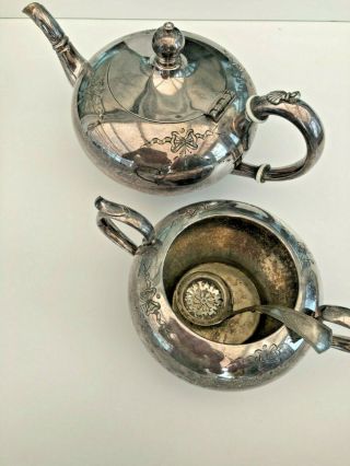 Vintage / Antique Harrods Silver Plated Teapot And Sugar Bowl Set