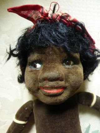 Norah Wellings Vtg Black African American Island Character Doll Glass Eyes (g0 2