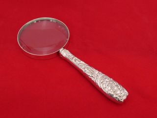 Antique Gorham Sterling Silver Repousse 3 " Magnifying Glass Be - 9