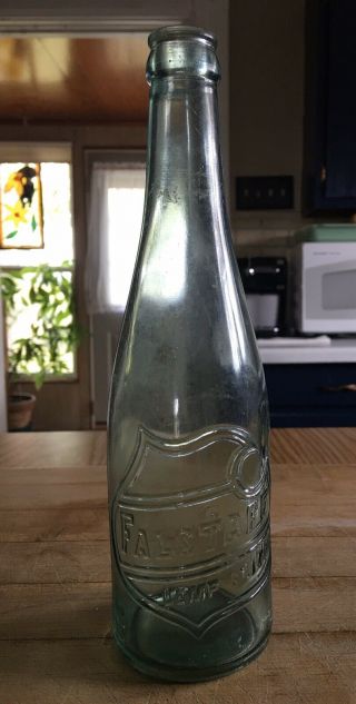 Falstaff Lemp St.  Louis Crisp&clear Embossed Green Glass Advertising Beer Bottle