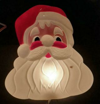 Noma Christmas Window Lite 10 " Santa Claus Lighted Blow Mold 2 - Side Vintage 1990