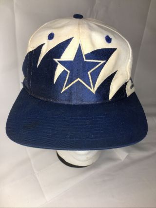 Vintage 80s/90s Dallas Cowboys Snap Back Cap Hat Shark Tooth Embrd Logo Athletic