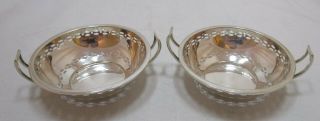 Sweet Pair Antique George V Sterling Silver Bonbon Dishes,  1915,  80g