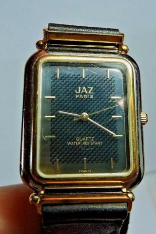 Vintage Dress Jaz Paris France Quartz Silver Gold Wrist Watch Mens Unisex A22